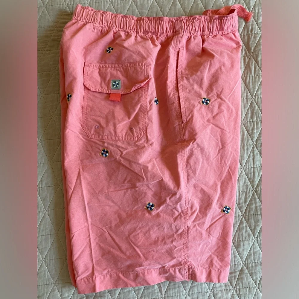 CASTAWAY‎ NANTUCKET Life Preserver Print Swim Trunks in Pink (Multi) Size XL